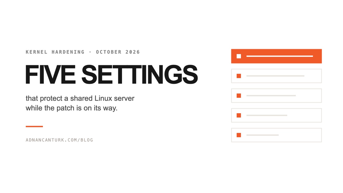 Five kernel hardening settings for a shared Linux server