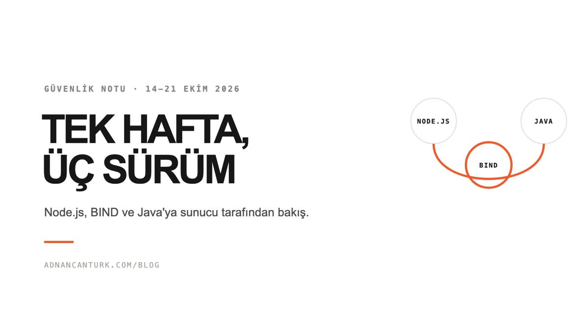 Ekim 2026 Node.js, BIND ve Java güvenlik sürümleri, sunucu tarafı